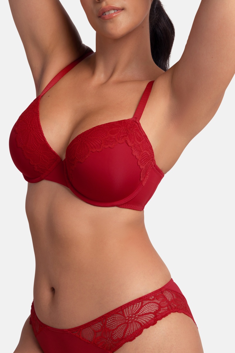 Σουτιέν Ενίσχυση Μπανέλα 2 PACK FLORIE-2PP LIGHT PADDED DEMI 3/4 CUP D Dorina FXTT0041LA088-2X0404 ΚΟΚΚΙΝΟ-ΜΠΕΖ