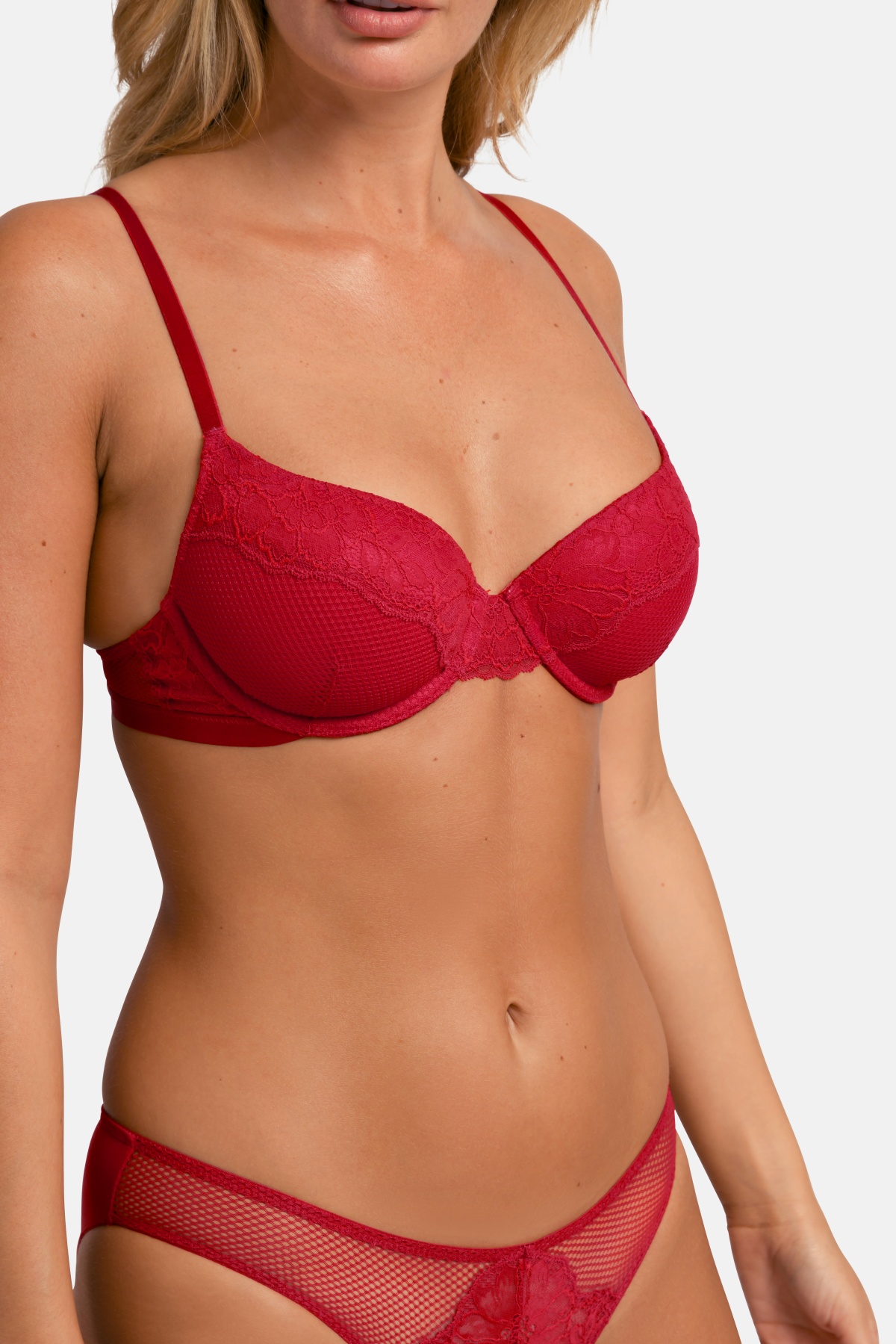 Σουτιέν Ενίσχυση Μπανέλα 2 PACK MACIE LIGHT PADDED DEMI 3/4 CUP B-C-D-E Dorina FXTT0059LA159-2X0399 Κόκκινο-Μαύρο
