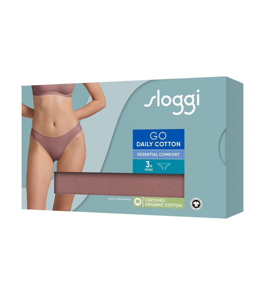 Γυναικεία slip 3 PACK 3 τεμαχίων Sloggi GO Daily Cotton Mini 10222320-1141 ΚΑΚΑΟ