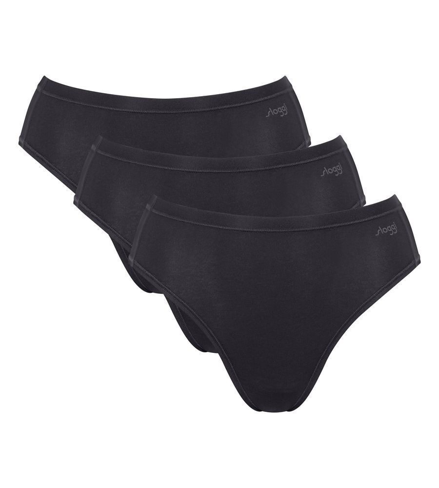 Γυναικεία slip 3 PACK 3 τεμαχίων Sloggi GO Daily Cotton TAI 10222331-0004 ΜΑΥΡΟ