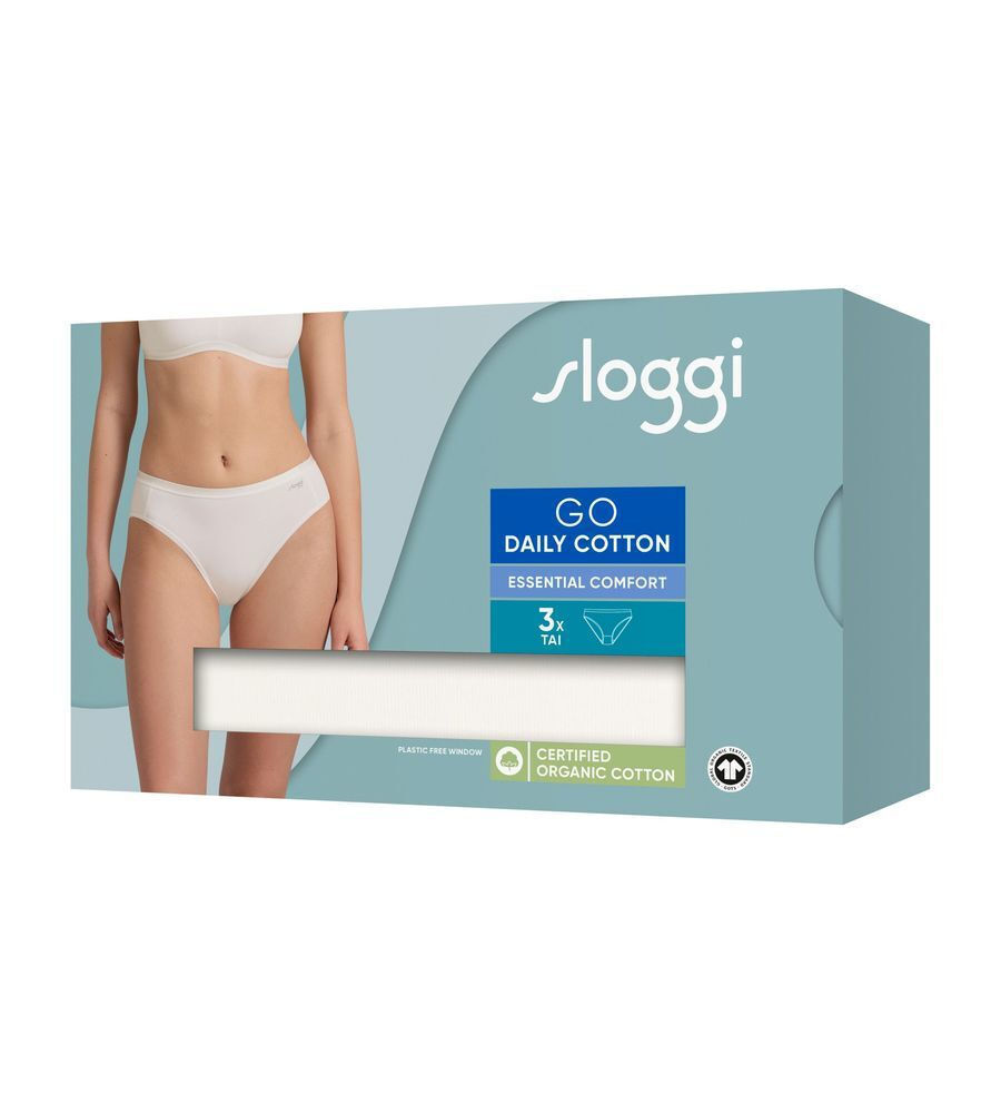 Γυναικεία slip 3 PACK 3 τεμαχίων Sloggi GO Daily Cotton TAI 10222331-00GZ ΛΕΥΚΟ