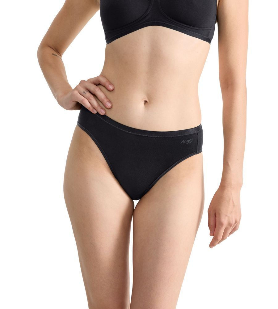 Γυναικεία slip 3 PACK 3 τεμαχίων Sloggi GO Daily Cotton TAI 10222331-0004 ΜΑΥΡΟ