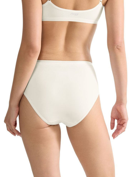Γυναικεία slip 3 PACK 3 τεμαχίων Βαμβακερό Sloggi GO Daily Cotton MIDI 10222325-00GZ ΛΕΥΚΟ