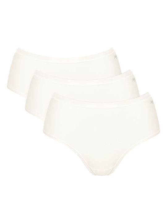 Γυναικεία slip 3 PACK 3 τεμαχίων Βαμβακερό Sloggi GO Daily Cotton MIDI 10222325-00GZ ΛΕΥΚΟ