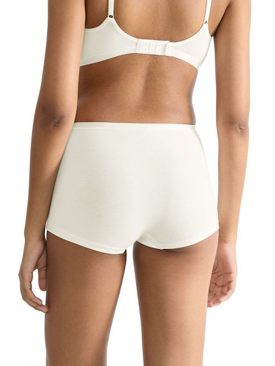 Γυναικεία slip Boxer 3 PACK 3 τεμαχίων Βαμβακερό Sloggi GO Daily  Short 10222337-00GZ Silk White