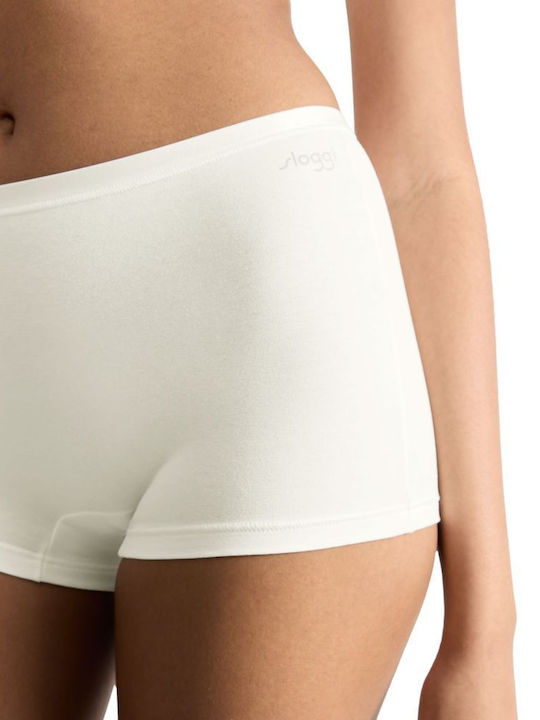 Γυναικεία slip Boxer 3 PACK 3 τεμαχίων Βαμβακερό Sloggi GO Daily  Short 10222337-00GZ Silk White