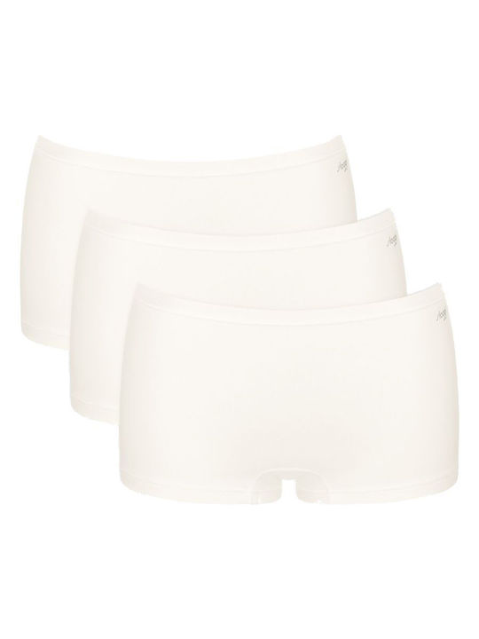 Γυναικεία slip Boxer 3 PACK 3 τεμαχίων Βαμβακερό Sloggi GO Daily  Short 10222337-00GZ Silk White