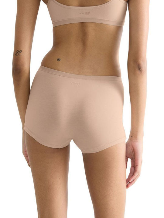 Γυναικεία slip Boxer 3 PACK 3 τεμαχίων Βαμβακερό Sloggi GO Daily  Short 10222337-00LZ BEIZE