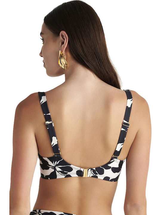 Γυναικείο μαγιό Bikini Top Strapless Blu4u 25366126D-02 D CUP Άσπρο-μαύρο