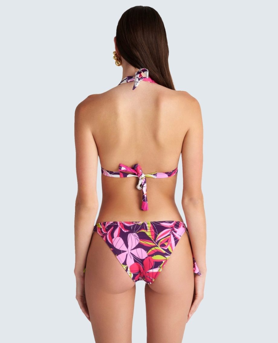 Γυναικείο Μαγιό Bikini set Σταθερό Tρίγωνο Πάνω - με κορδόνι Κάτω Blu4u 25357701D-11 CUP D ΜΩΒ-ΦΟΥΞΙΑ