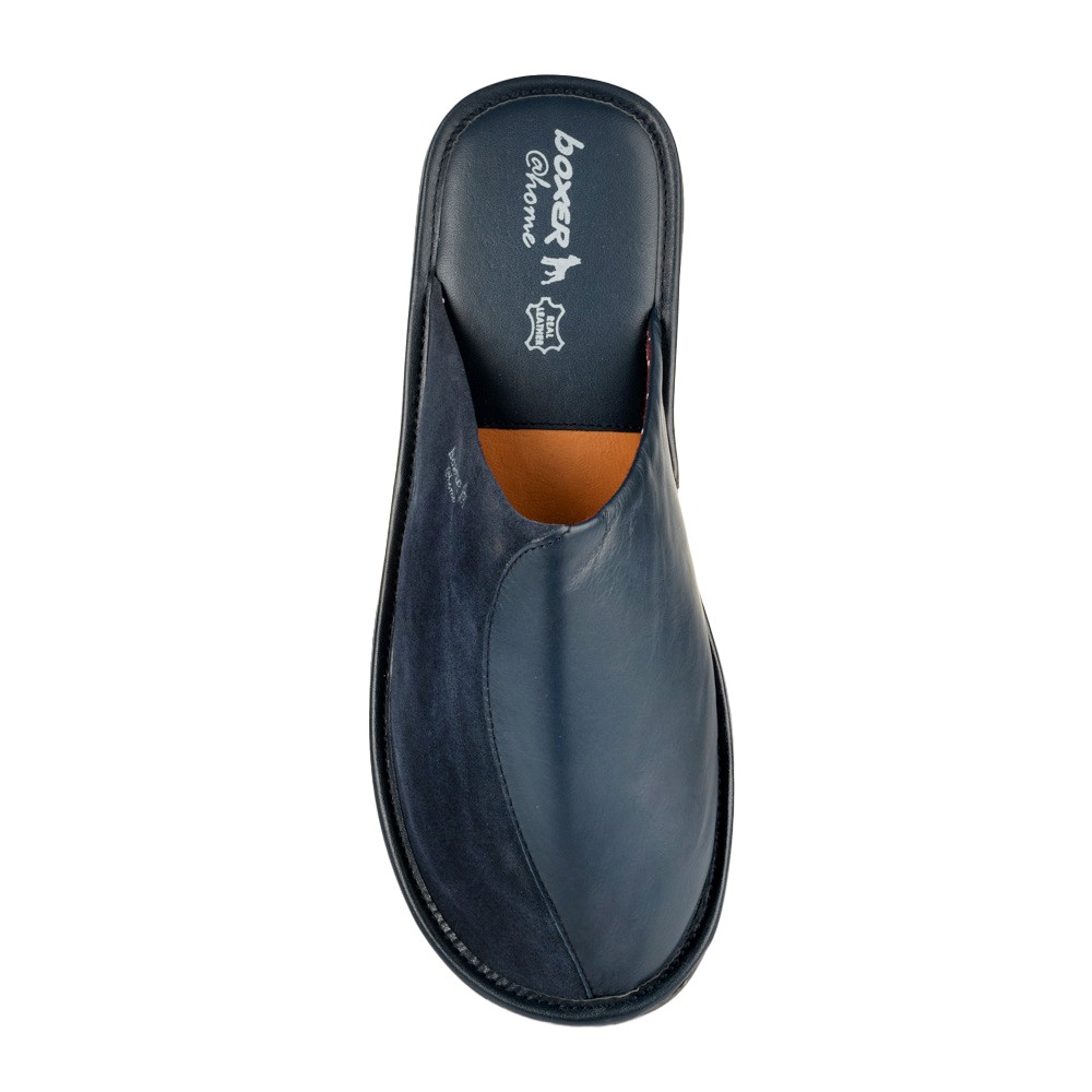 Ανδρική Παντόφλα Δερμάτινη boxer 18031-10-016 ΜΠΛΕ