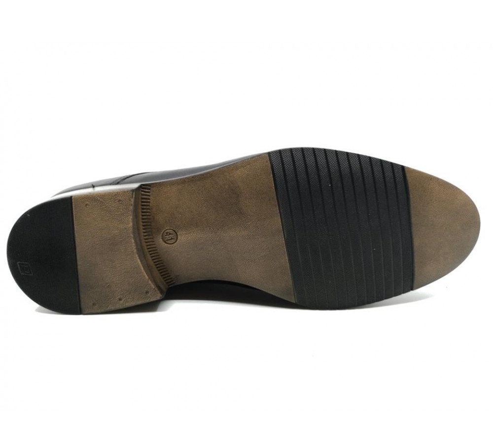 Ανδρικό Παπούτσι Δερμάτινο Κουστουμιού DERMA SHOES-DS035 ΜΑΥΡΟ