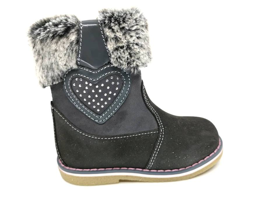 Παιδικό bebe δερμάτινο  μποτάκι Adam's 519-17610 γκρι