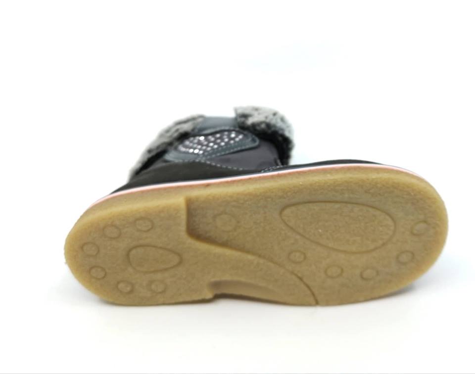 Παιδικό bebe δερμάτινο  μποτάκι Adam's 519-17610 γκρι