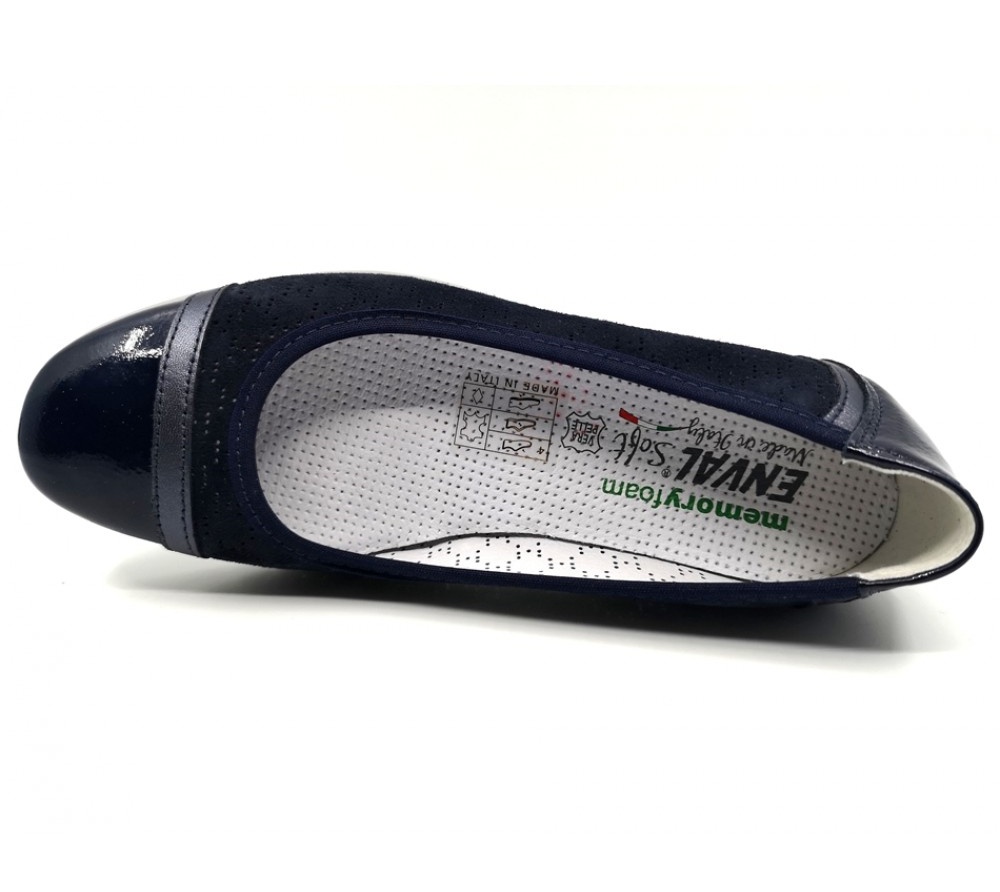 Γυναικείο Παπούτσι Δερμάτινο Ανατομικό Comfort Memory Foam Πάτος ENVAL soft EN03259911 ΜΠΛΕ
